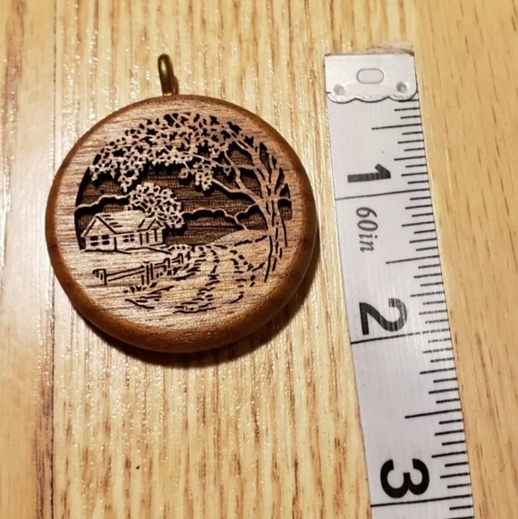 Handmade Wood Pendant Necklace - Picture 3 of 7